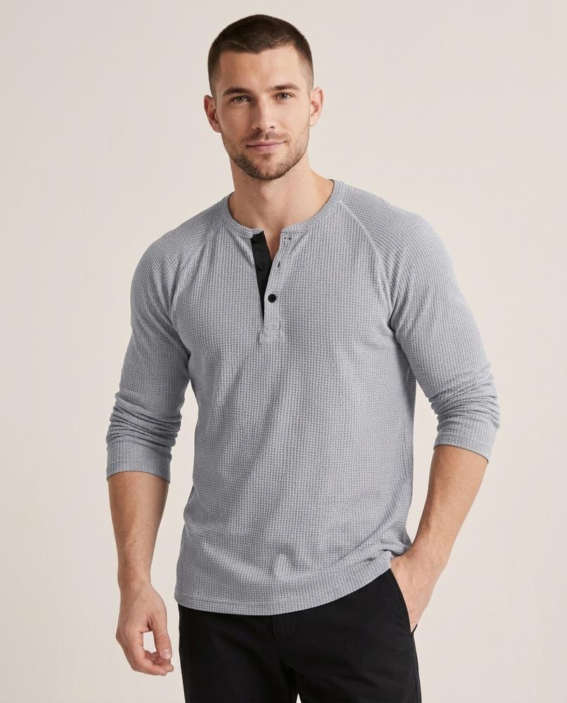 Lands Fashion - Zalek | Waffle-Knit Button-Placket Shirt Men