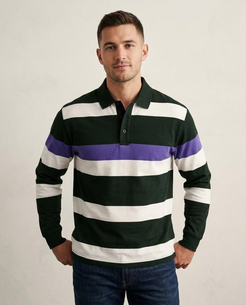 Lands Fashion - Yovad | Striped Long-Sleeved Shirt Men