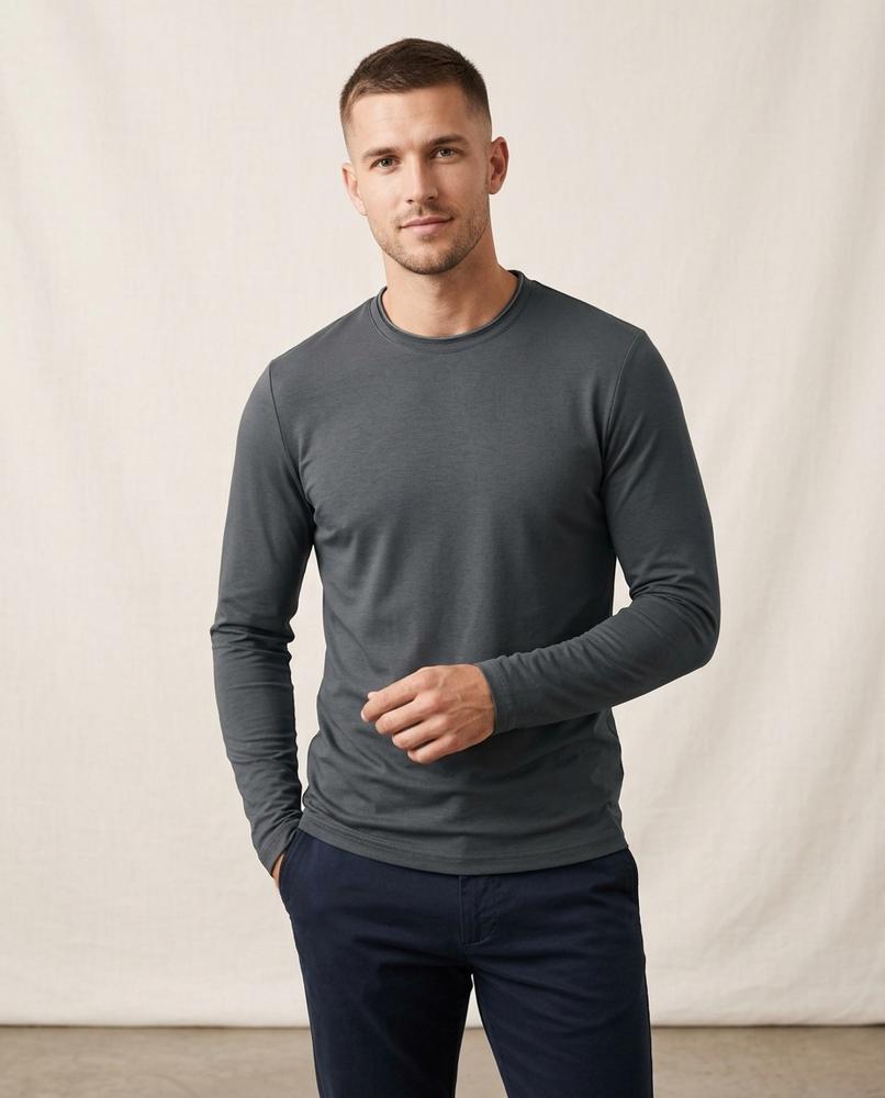 Lands Fashion - Sowun | Long-Sleeved Crew-Neck T-Shirt Men