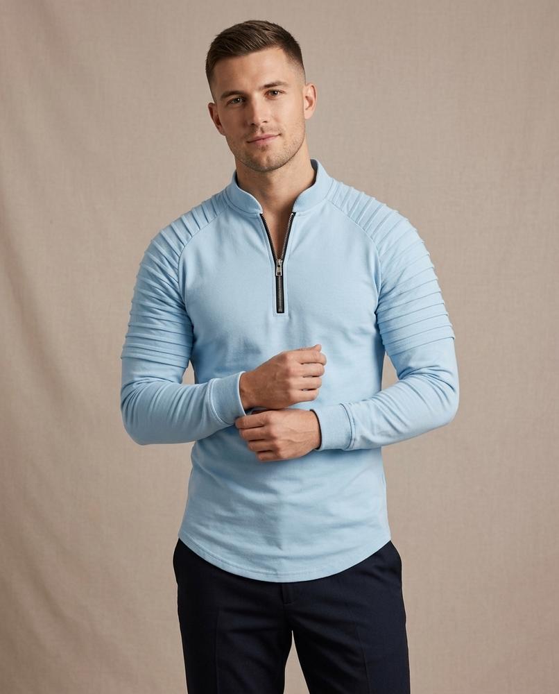 Lands Fashion - Lumiv | Quarter-Zip Ribbed-Panel Sweatshirt Men