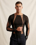 Lands Fashion - Dorun | Lace-Up Sheer Top Men