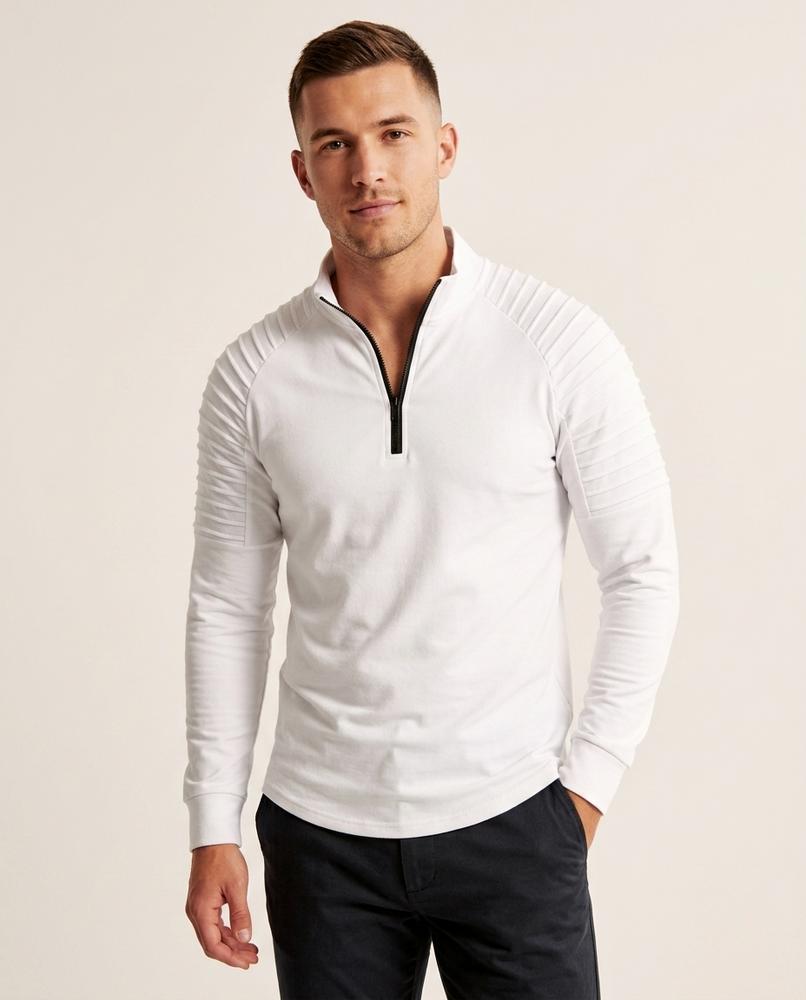 Lands Fashion - Lumiv | Quarter-Zip Ribbed-Panel Sweatshirt Men