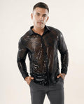 Lands Fashion - Vosal | Sequin-Embellished Sheer Shirt Men