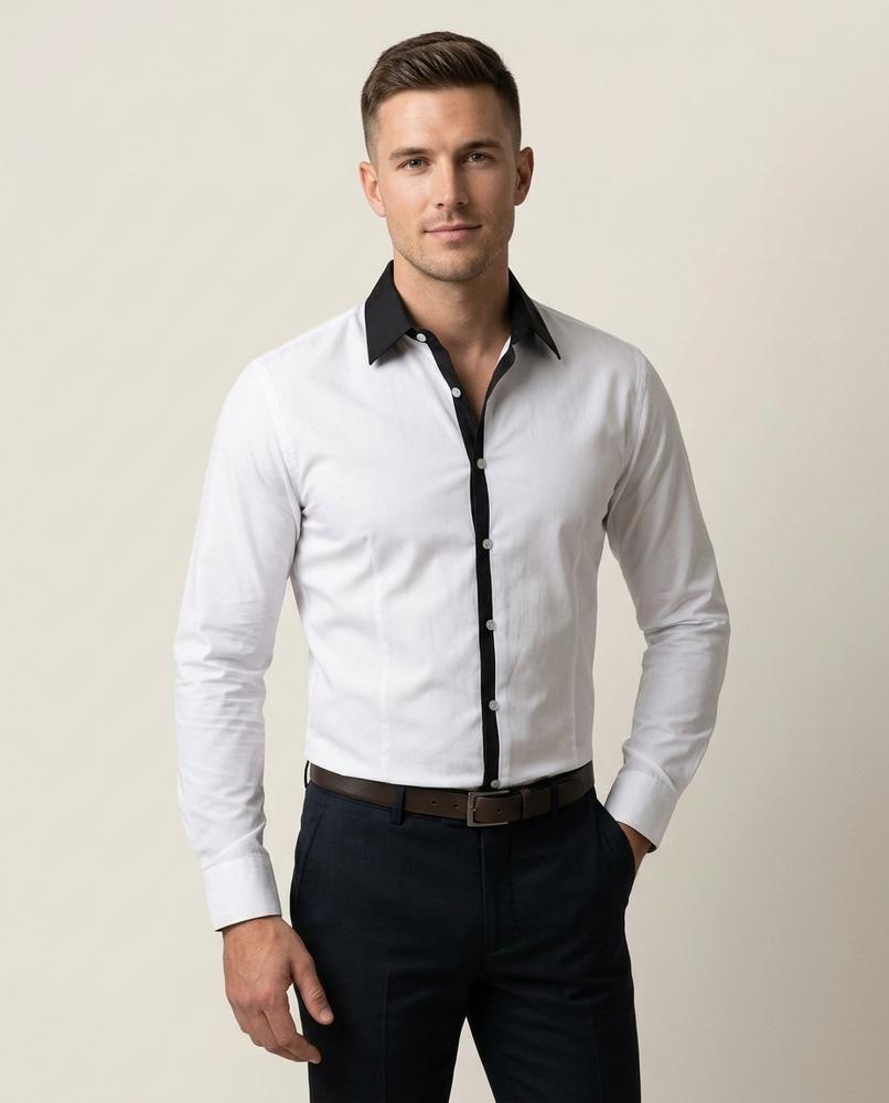 Lands Fashion - Covin | Fitted Two-Tone Shirt Men