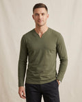Lands Fashion - Luvin | Long-Sleeved Split-Neck T-Shirt Men
