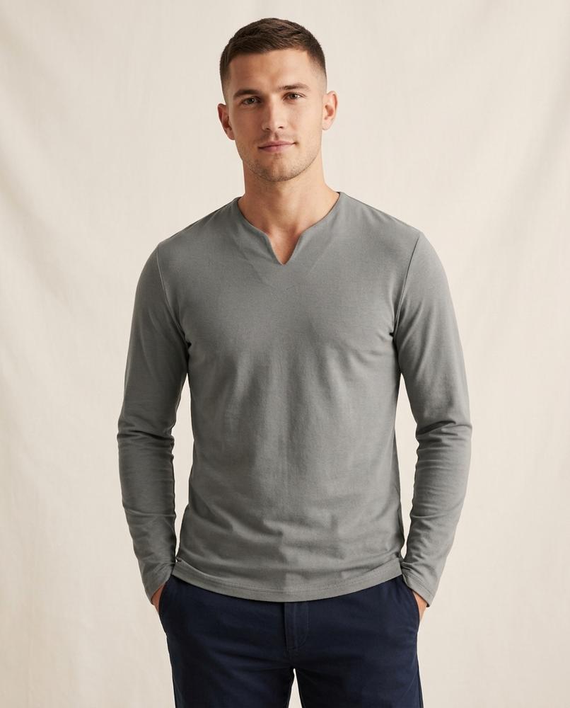 Lands Fashion - Luvin | Long-Sleeved Split-Neck T-Shirt Men