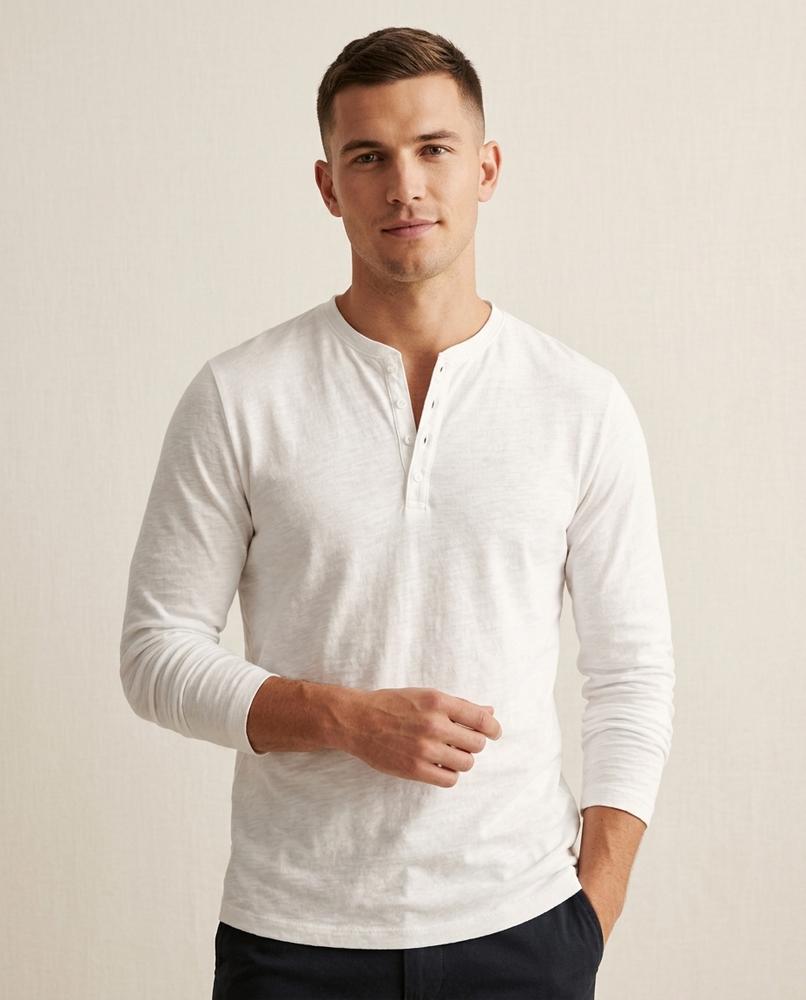 Lands Fashion - Cevir | Long-Sleeved Buttoned T-Shirt Men