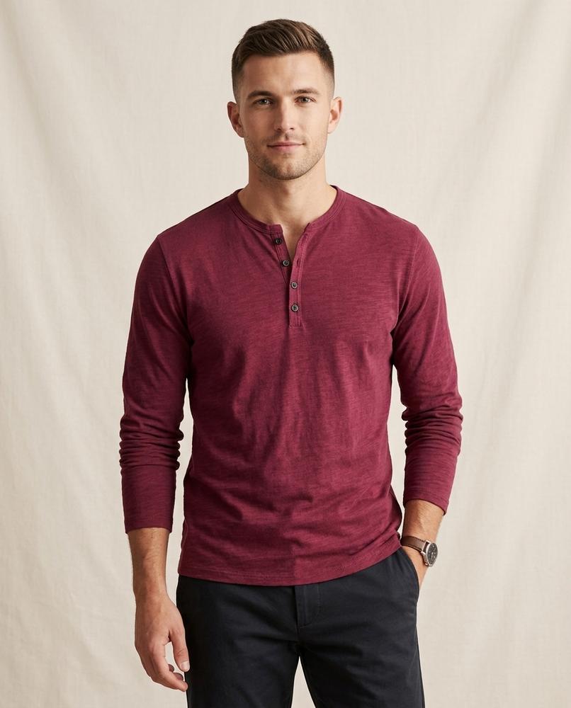 Lands Fashion - Cevir | Long-Sleeved Buttoned T-Shirt Men