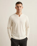 Lands Fashion - Miwas | Ribbed Split-Neck Shirt Men