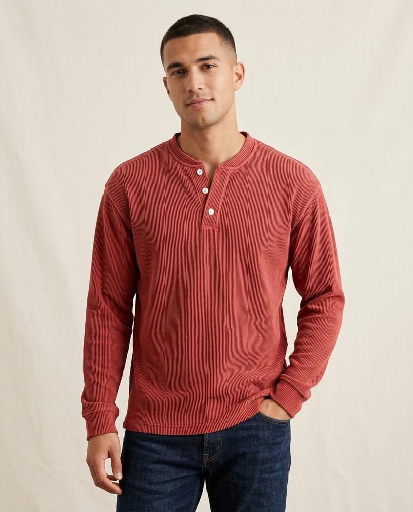 Lands Fashion - Nitok | Ribbed Henley Sweater Men