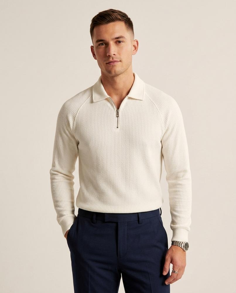 Lands Fashion - Rohuv | Zip-Neck Textured Sweater Men