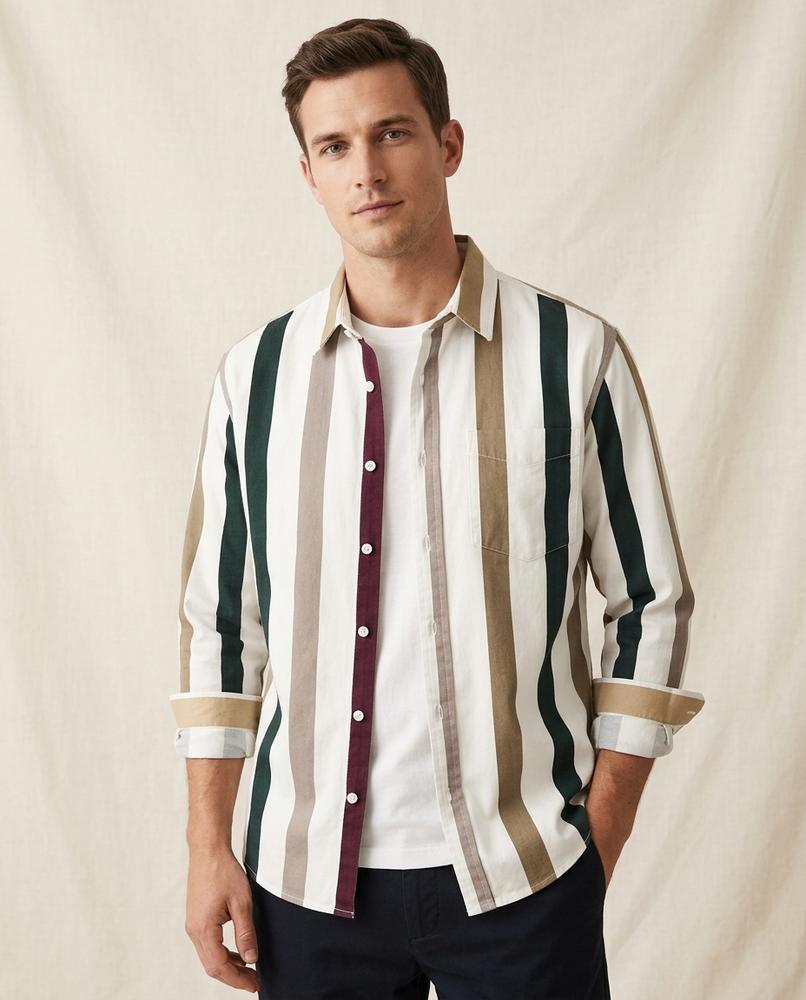 Lands Fashion - Kuzor | Striped Button-Up Shirt Men