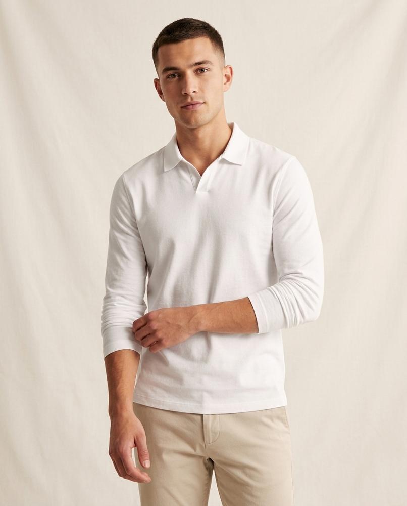 Lands Fashion - Tedod | Long-Sleeved Cotton Polo Shirt Men