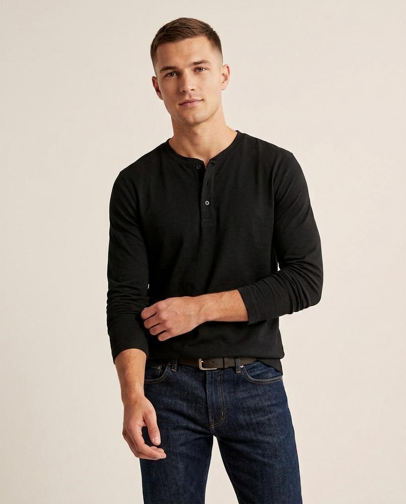 Lands Fashion - Euwik | Long-Sleeved Buttoned T-Shirt Men