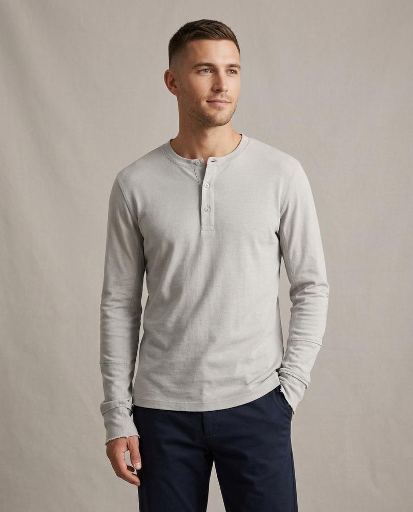 Lands Fashion - Euwik | Long-Sleeved Buttoned T-Shirt Men
