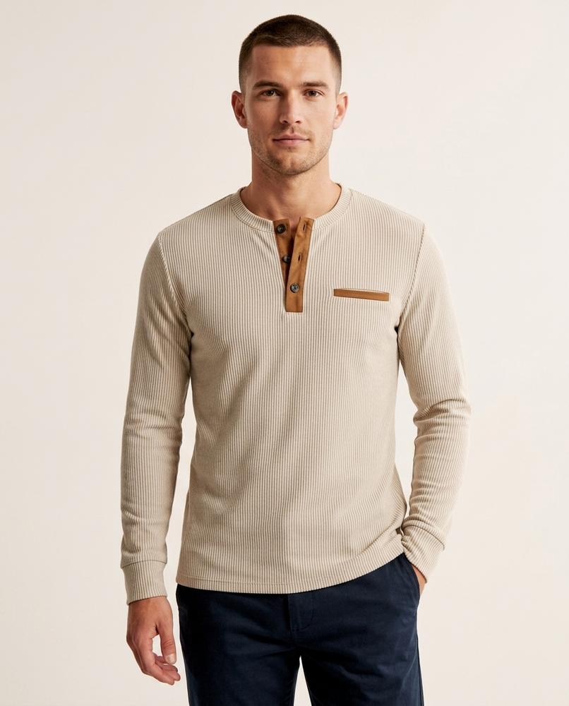 Lands Fashion - Vepum | Ribbed Henley-Style Shirt Men