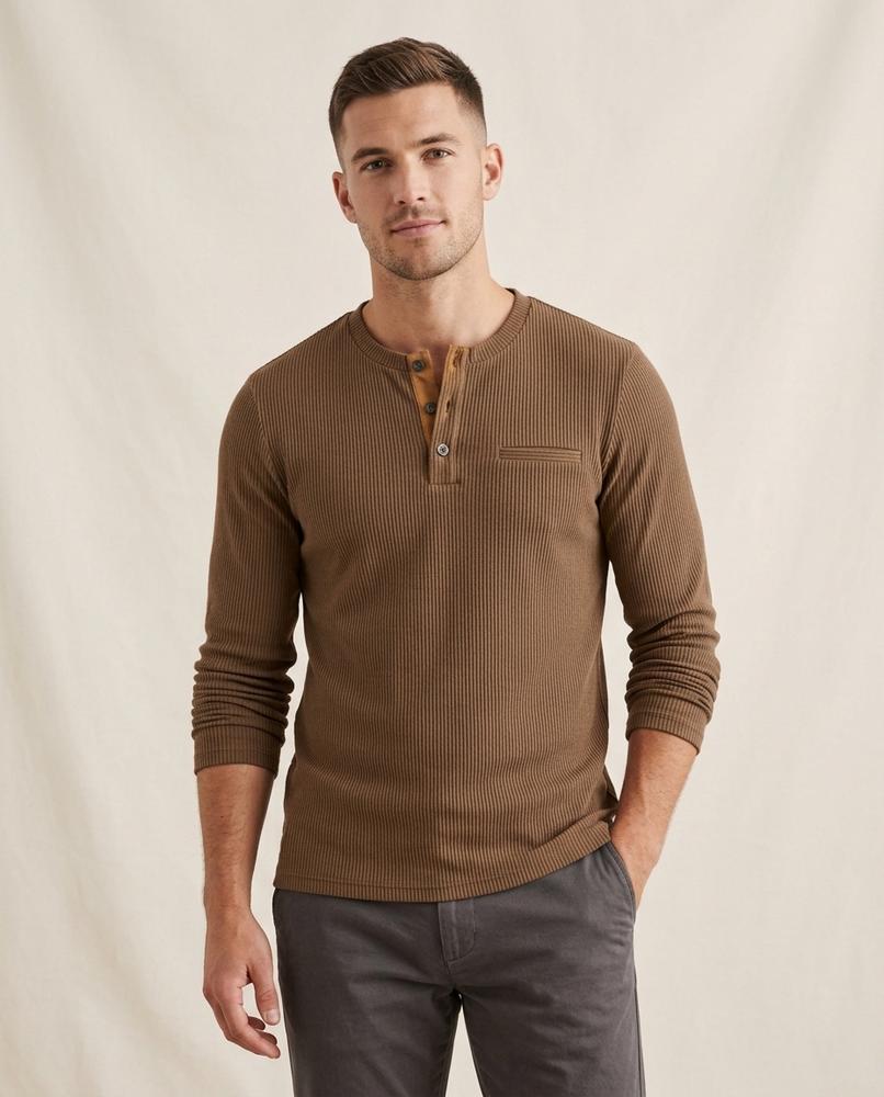 Lands Fashion - Vepum | Ribbed Henley-Style Shirt Men