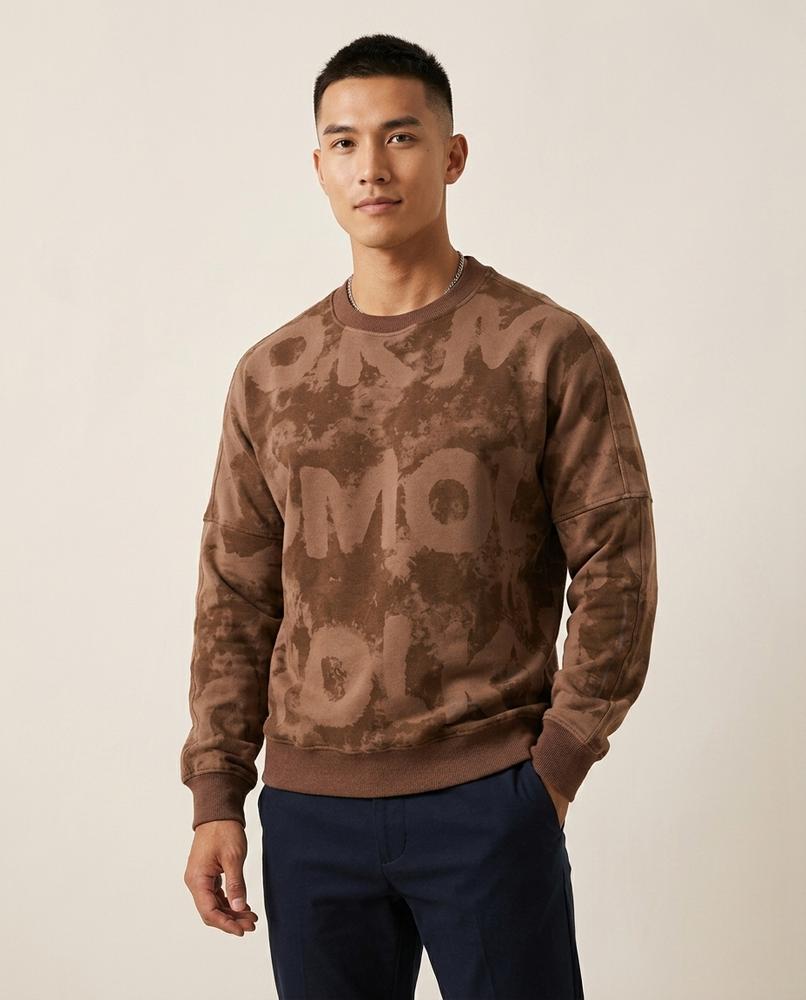 Lands Fashion - Lehud | Patterned Crewneck Sweatshirt Men