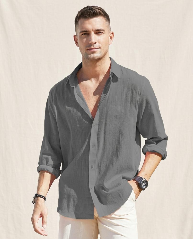 Lands Fashion - Eepul | Linen-Blend Relaxed-Fit Shirt Men