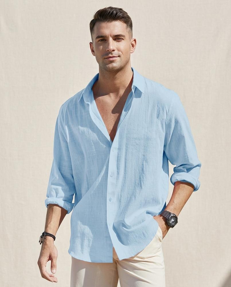 Lands Fashion - Eepul | Linen-Blend Relaxed-Fit Shirt Men
