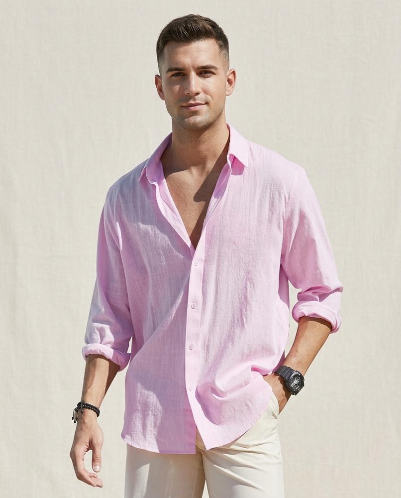 Lands Fashion - Eepul | Linen-Blend Relaxed-Fit Shirt Men