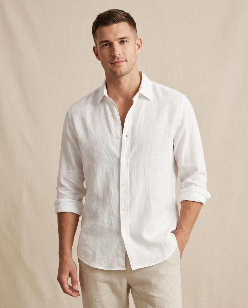 Lands Fashion - Eepul | Linen-Blend Relaxed-Fit Shirt Men