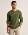 Lands Fashion - Kusel | Waffle-Knit Henley Neck Shirt Men