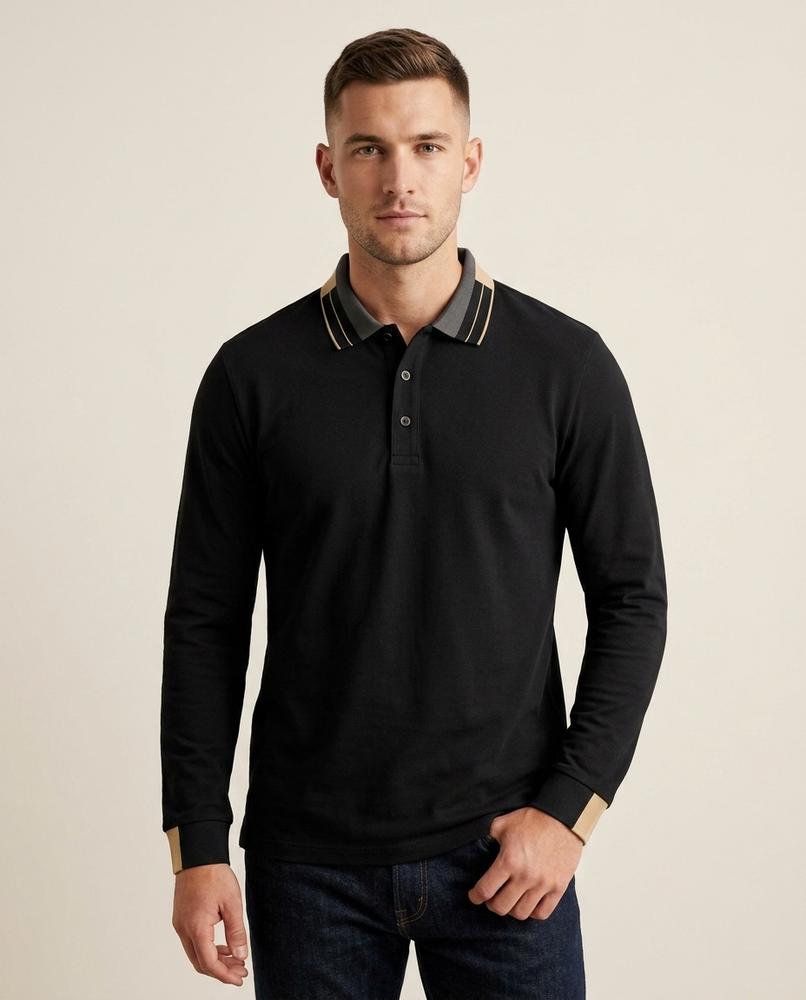 Lands Fashion - Liwom | Button-Placket Long-Sleeved T-Shirt Men