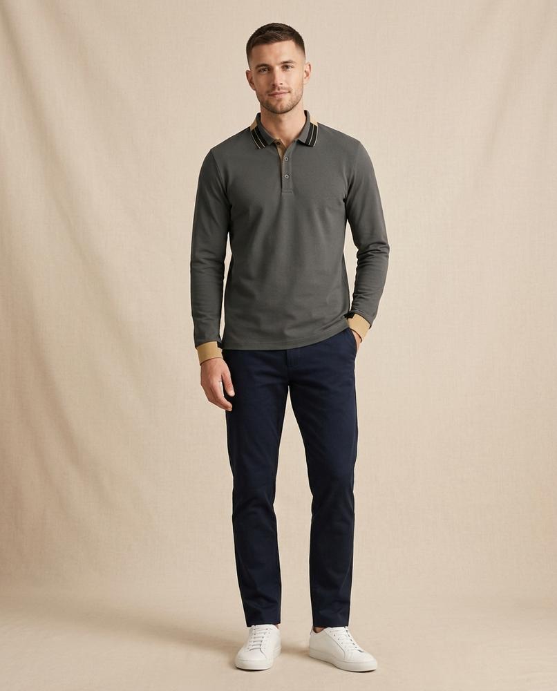Lands Fashion - Liwom | Button-Placket Long-Sleeved T-Shirt Men