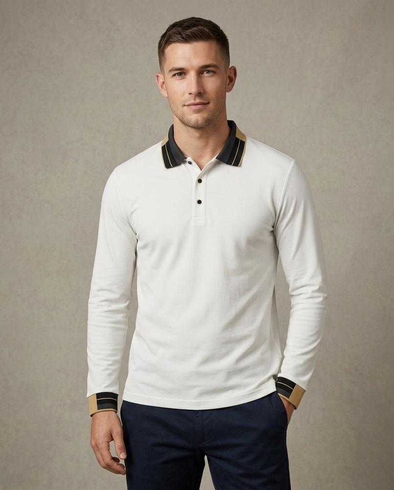 Lands Fashion - Liwom | Button-Placket Long-Sleeved T-Shirt Men