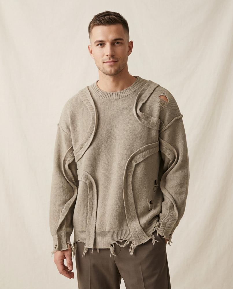 Lands Fashion - Lezak | Deconstructed Distressed Sweater Men
