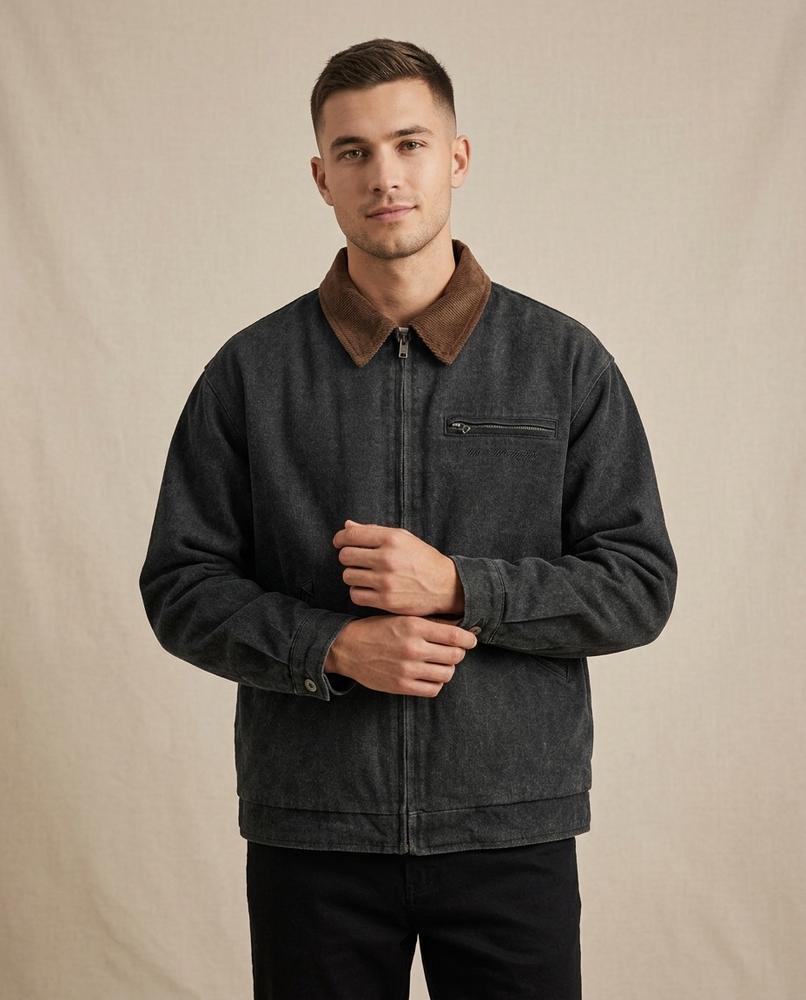 Lands Fashion - Vazal | Washed Corduroy-Collar Jacket Men