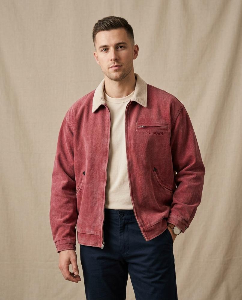 Lands Fashion - Vazal | Washed Corduroy-Collar Jacket Men