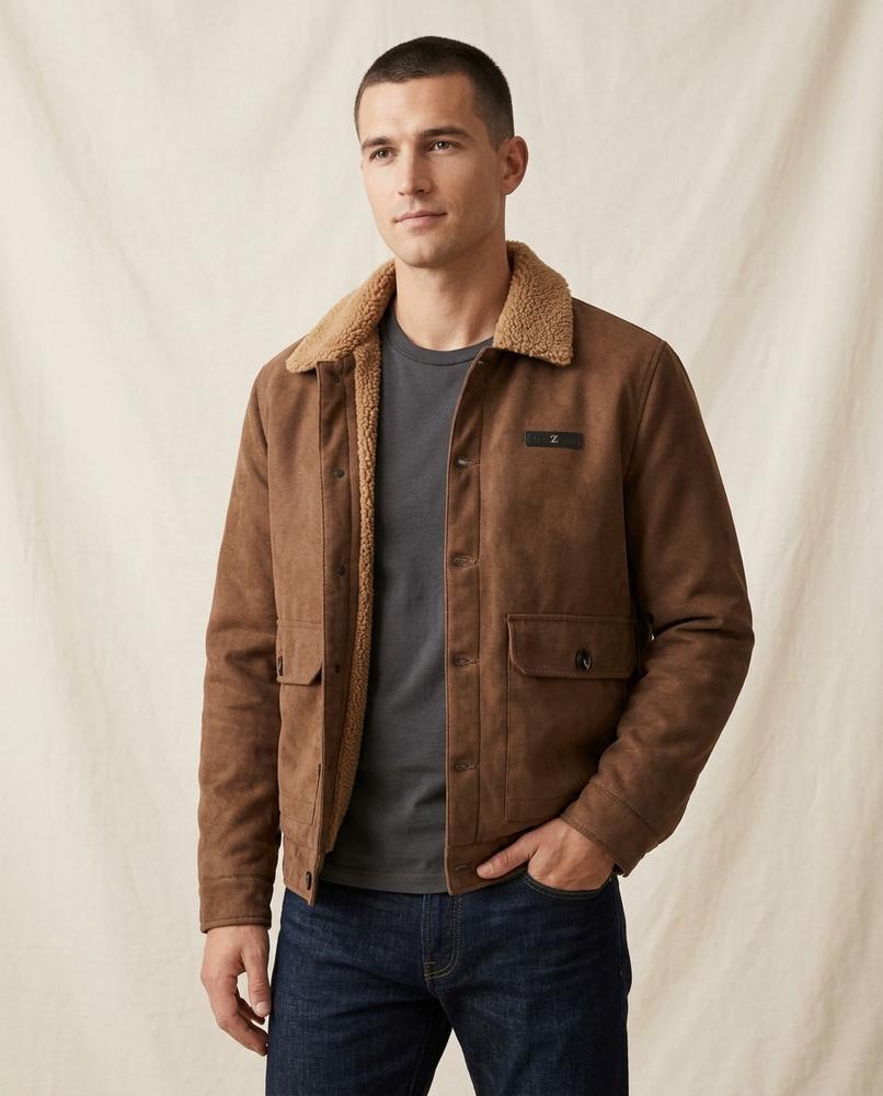 Lands Fashion - Yihod | Fleece-Lined Suede-Effect Jacket Men