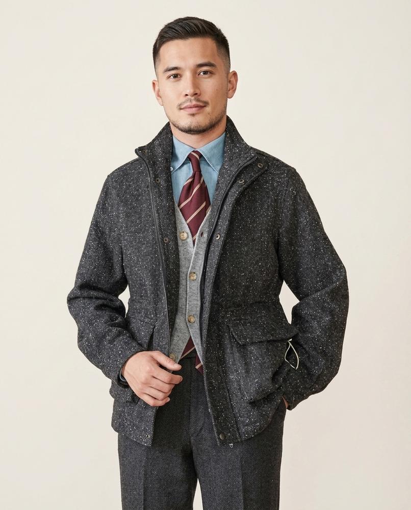 Lands Fashion - Rodos | Tweed Stand-Collar Jacket Men