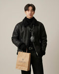 Lands Fashion - Vonal | Shearling-Lined Asymmetrical Jacket Men