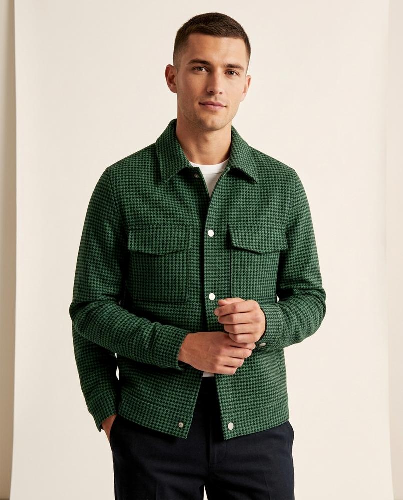 Lands Fashion - Rudir | Houndstooth Snap-Button Jacket Men
