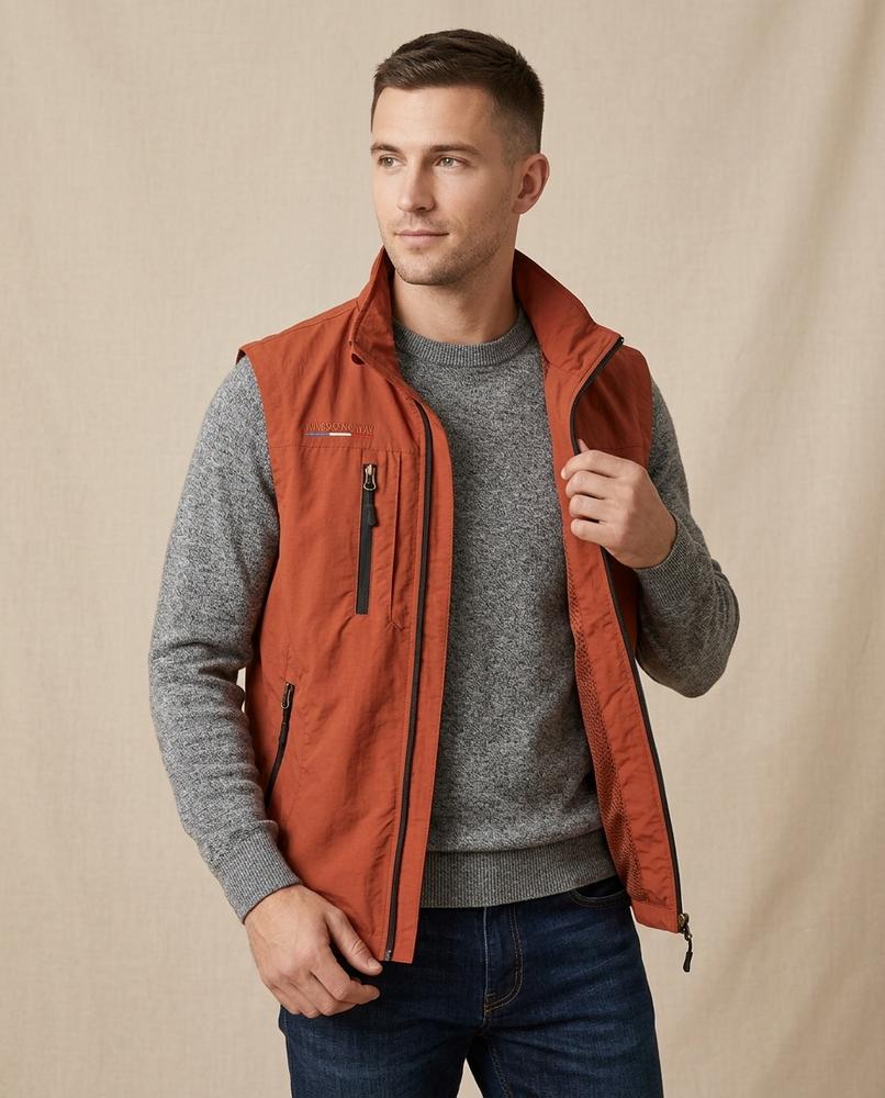 Lands Fashion - Comil | Zip-Up Multi-Pocket Vest Men