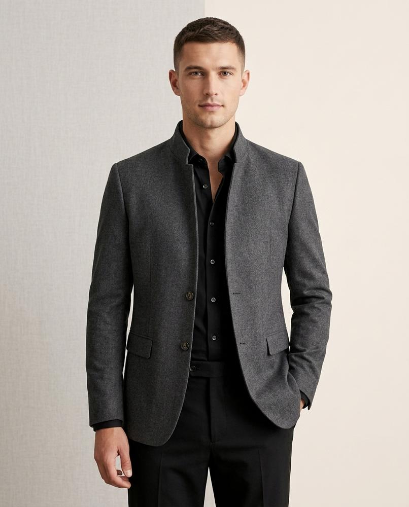 Lands Fashion - Sunen | Stand-Up Collar Slim Fit Suit Men