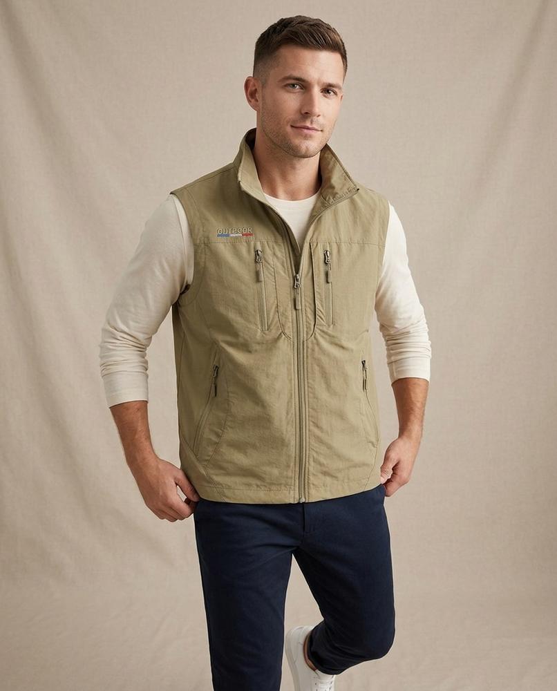 Lands Fashion - Comil | Zip-Up Multi-Pocket Vest Men