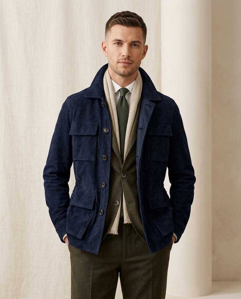 Lands Fashion - Eolol | Sueded Button-Front Jacket Men