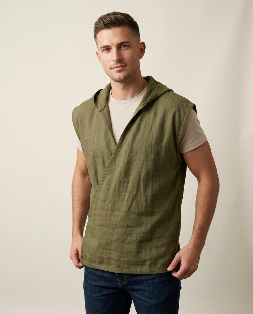 Lands Fashion - Zepor | Hooded Sleeveless Tunic Men