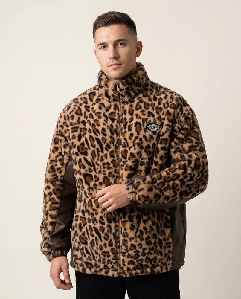 Lands Fashion - Zevin | Leopard Print Full-Zip Jacket Unisex