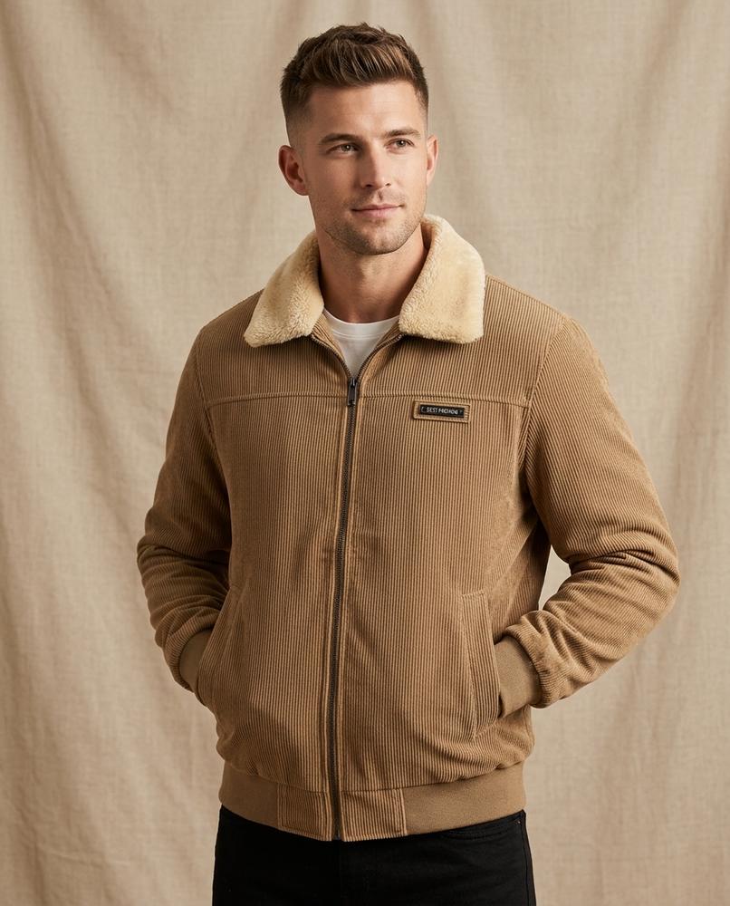 Lands Fashion - Nadis | Corduroy Fleece-Collar Jacket Men