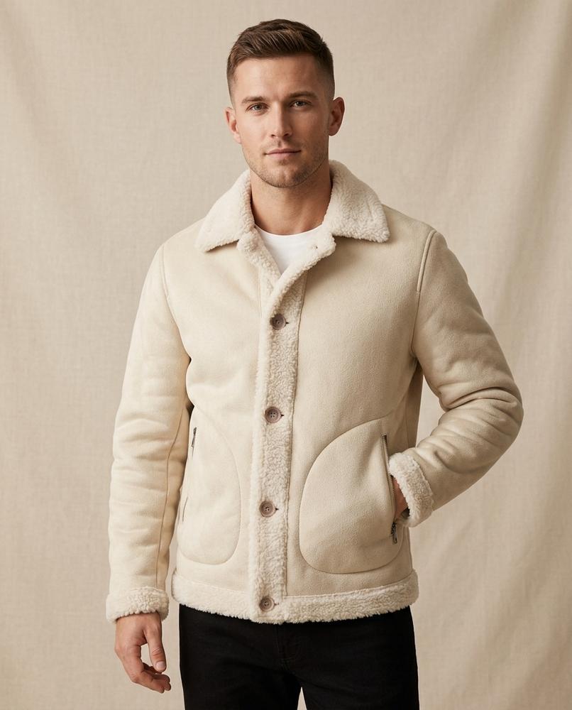Lands Fashion - Mifod | Shearling-Lined Button-Front Jacket Men