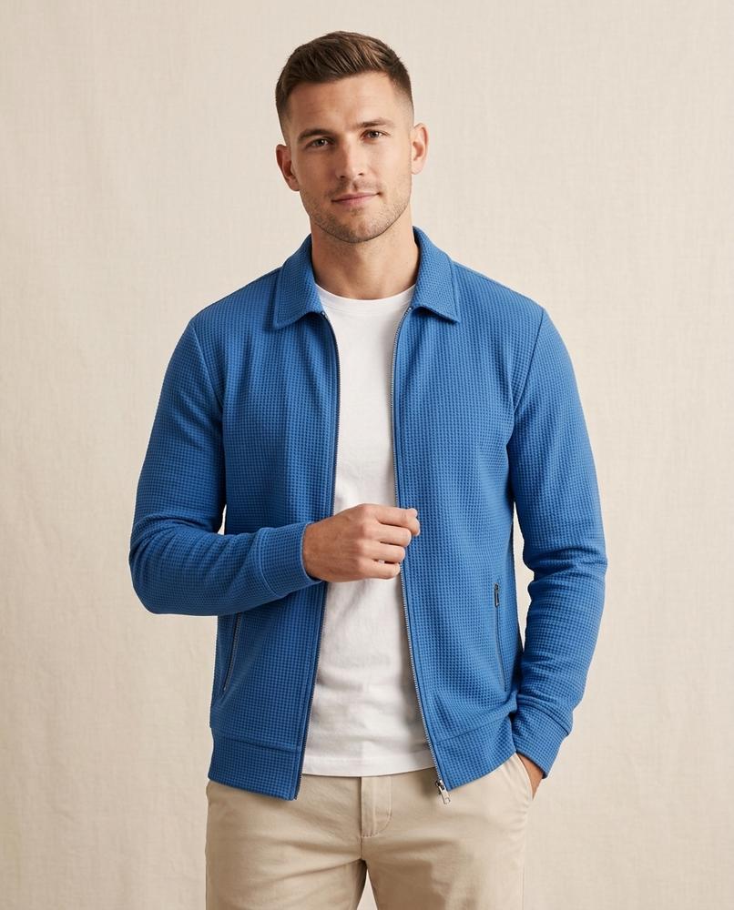 Lands Fashion - Suzak | Textured Zip-Up Jacket Men