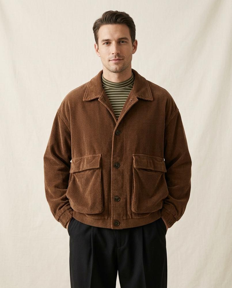 Lands Fashion - Dezin | Corduroy Boxy-Fit Jacket Unisex