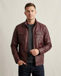 Lands Fashion - Vigod | Zippered Faux-Leather Leather Jacket Men