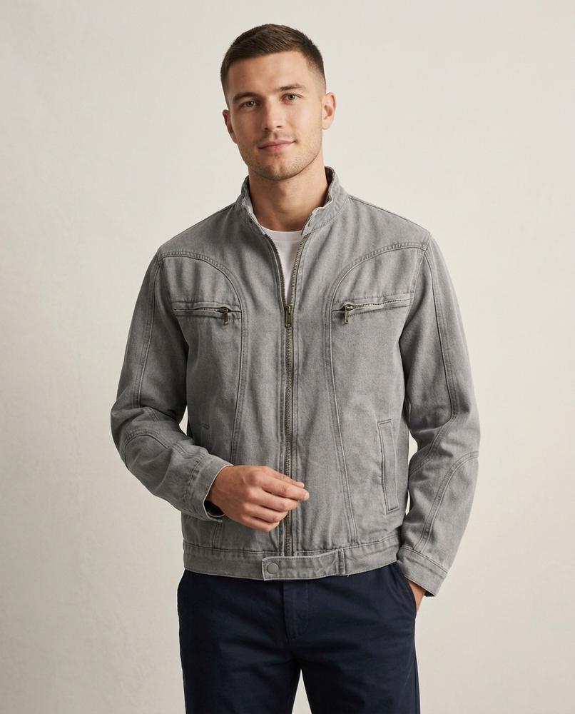 Lands Fashion - Nutos | Zip-Up Washed Jacket Men