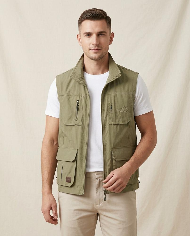 Lands Fashion - Lavit | Multi-Pocket Zip-Front Vest Men